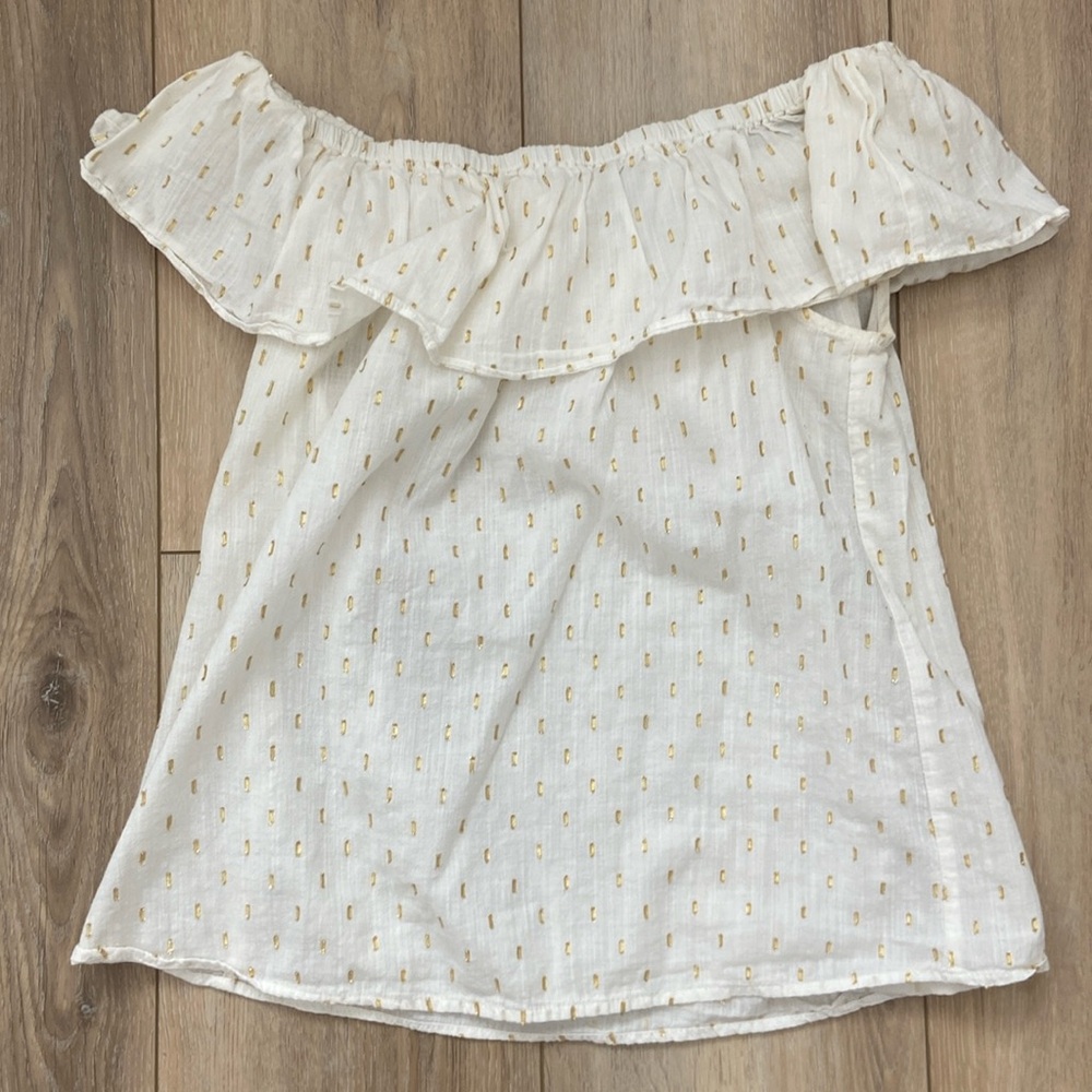 Off the Shoulder Gold Foil Top